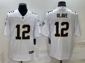 Wholesale Men\'s New Orleans Saints #12 Chris Olave White 2022 Vapor Untouchable Stitched NFL Nike Limited Jersey