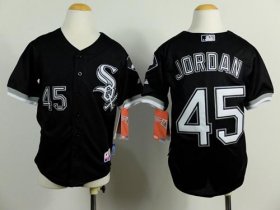 Wholesale Cheap White Sox #45 Michael Jordan Black Cool Base Stitched Youth MLB Jersey