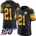 Wholesale Cheap Nike Steelers #21 Sean Davis Black Men's Stitched NFL Limited Rush 100th Season Jersey