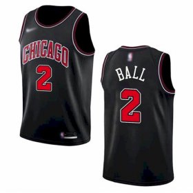 Wholesale Cheap Men\'s Chicago Bulls #2 Lonzo Ball Black 2021 Nike Swingman Stitched Jersey