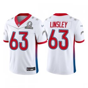 Wholesale Cheap Men\'s Los Angeles Chargers #63 Corey Linsley 2022 White AFC Pro Bowl Stitched Jersey