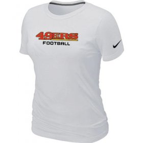 Wholesale Cheap Women\'s Nike San Francisco 49ers Sideline Legend Authentic Font T-Shirt White