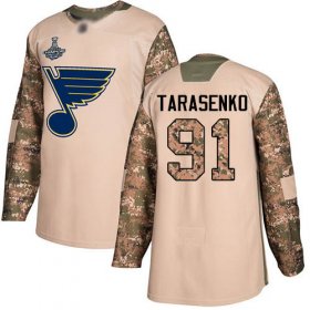 Wholesale Cheap Adidas Blues #91 Vladimir Tarasenko Camo Authentic 2017 Veterans Day Stanley Cup Champions Stitched NHL Jersey