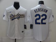 Wholesale Cheap Men Los Angeles Dodgers 22 Kershaw White Game 2021 Nike MLB Jerseys