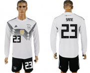 Wholesale Cheap Germany #23 Sane White Home Long Sleeves Soccer Country Jersey