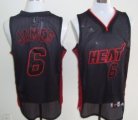 Wholesale Cheap Miami Heat #6 LeBron James All Black With Red Swingman Jersey