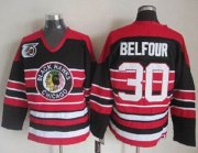 Wholesale Cheap Blackhawks #30 ED Belfour Red/Black 75TH CCM Stitched NHL Jersey