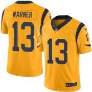 Wholesale Cheap Nike Rams #13 Kurt Warner Gold Men's Stitched NFL Limited Rush Jersey