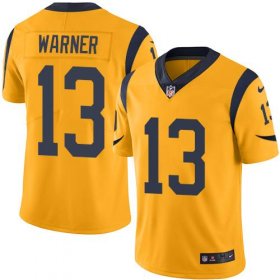 Wholesale Cheap Nike Rams #13 Kurt Warner Gold Men\'s Stitched NFL Limited Rush Jersey
