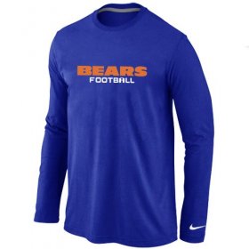 Wholesale Cheap Nike Chicago Bears Authentic Font Long Sleeve T-Shirt Blue