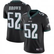 Wholesale Cheap Nike Eagles #52 Asantay Brown Black Alternate Men's Stitched NFL Vapor Untouchable Limited Jersey