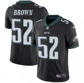 Wholesale Cheap Nike Eagles #52 Asantay Brown Black Alternate Men\'s Stitched NFL Vapor Untouchable Limited Jersey