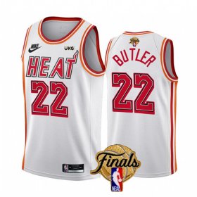 Wholesale Cheap Men\'s Miami Heat #22 Jimmy Butler White 2023 Finals Classic Edition Stitched Basketball Jersey