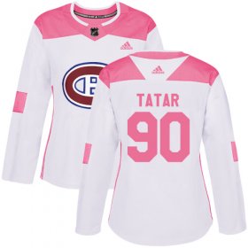 Wholesale Cheap Adidas Canadiens #90 Tomas Tatar White/Pink Authentic Fashion Women\'s Stitched NHL Jersey