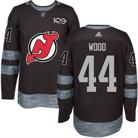 Wholesale Cheap Adidas Devils #44 Miles Wood Black 1917-2017 100th Anniversary Stitched NHL Jersey