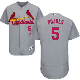 Wholesale Cheap Cardinals #5 Albert Pujols Grey Flexbase Authentic Collection Stitched MLB Jersey