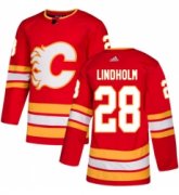 Wholesale Cheap Men's Adidas Calgary Flames #28 Elias Lindholm Red Alternate Authentic Stitched NHL Jersey