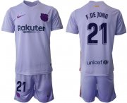 Wholesale Cheap Men 2021-2022 Club Barcelona away purple 21 Soccer Jersey