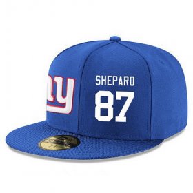 Wholesale Cheap New York Giants #87 Sterling Shepard Snapback Cap NFL Player Royal Blue with White Number Stitched Hat