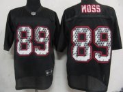 Wholesale Cheap Sideline Black United Redskins #89 Santana Moss Black Stitched NFL Jersey