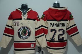 Wholesale Cheap Blackhawks #72 Artemi Panarin Cream Sawyer Hooded Sweatshirt Stitched NHL Jersey