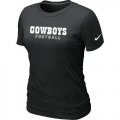 Wholesale Cheap Women's Nike Dallas Cowboys Sideline Legend Authentic Font T-Shirt Black