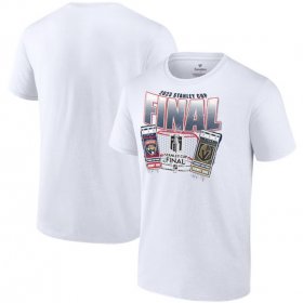 Wholesale Cheap Men\'s Vegas Golden Knights White 2023 Stanley Cup Final Matchup Big Ticket T-Shirt