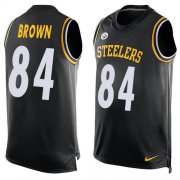 Wholesale Cheap Nike Steelers #84 Antonio Brown Black Team Color Men's Stitched NFL Limited Tank Top Jersey