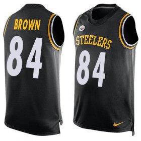 Wholesale Cheap Nike Steelers #84 Antonio Brown Black Team Color Men\'s Stitched NFL Limited Tank Top Jersey