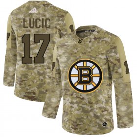 Wholesale Cheap Adidas Bruins #17 Milan Lucic Camo Authentic Stitched NHL Jersey