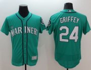 Wholesale Cheap Mariners #24 Ken Griffey Green Flexbase Authentic Collection Stitched MLB Jersey