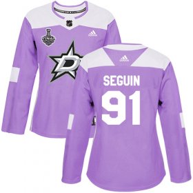 Cheap Adidas Stars #91 Tyler Seguin Purple Authentic Fights Cancer Women\'s 2020 Stanley Cup Final Stitched NHL Jersey
