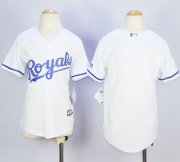 Wholesale Cheap Royals Blank White Cool Base Stitched Youth MLB Jersey