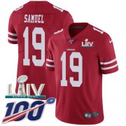 Wholesale Cheap Nike 49ers #19 Deebo Samuel Red Super Bowl LIV 2020 Team Color Youth Stitched NFL 100th Season Vapor Limited Jersey