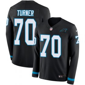 Wholesale Cheap Nike Panthers #70 Trai Turner Black Team Color Men\'s Stitched NFL Limited Therma Long Sleeve Jersey