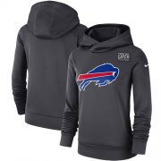 Wholesale Cheap NFL Women's Buffalo Bills Nike Anthracite Crucial Catch Performance Pullover Hoodie