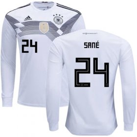 Wholesale Cheap Germany #24 Sane White Home Long Sleeves Soccer Country Jersey