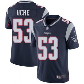 Wholesale Cheap Nike Patriots #53 Josh Uche Navy Blue Team Color Men\'s Stitched NFL Vapor Untouchable Limited Jersey