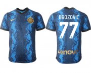 Wholesale Cheap Men 2021-2022 Club Inter Milan home blue aaa versio 77 Nike Soccer Jersey