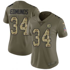 Wholesale Cheap Nike Steelers #34 Terrell Edmunds Olive/Camo Women\'s Stitched NFL Limited 2017 Salute to Service Jersey