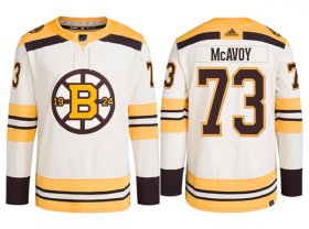 Cheap Men\'s Boston Bruins #73 Charlie McAvoy White Stitched Jersey