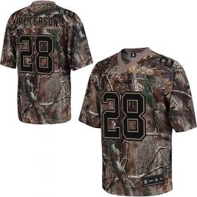Wholesale Cheap Vikings #28 Adrian Peterson Camouflage Realtree Embroidered NFL Jersey