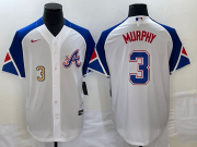 Cheap Men's Atlanta Braves #3 Dale Murphy Number White 2023 City Connect Cool Base Stitched Jerseys