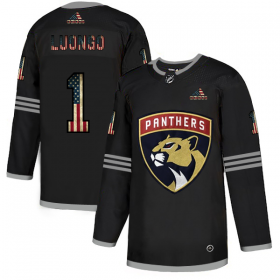 Wholesale Cheap Florida Panthers #1 Roberto Luongo Adidas Men\'s Black USA Flag Limited NHL Jersey