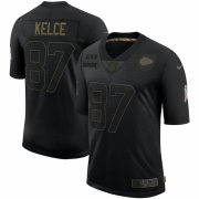 Cheap Kansas City Chiefs #87 Travis Kelce Nike 2020 Salute To Service Limited Jersey Black