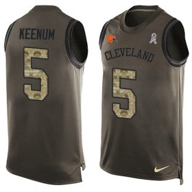 Wholesale Cheap Nike Browns #5 Case Keenum Green Men\'s Stitched NFL Limited Salute To Service Tank Top Jersey