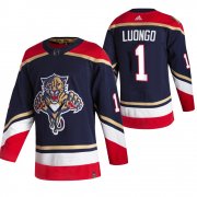 Wholesale Cheap Florida Panthers #1 Roberto Luongo Black Men's Adidas 2020-21 Reverse Retro Alternate NHL Jersey