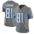 Wholesale Cheap Nike Lions #81 Calvin Johnson Gray Men's Stitched NFL Limited Rush Jersey