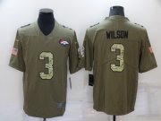 Wholesale Cheap Men's Denver Broncos #3 Russell Wilson Olive With Camo 2017 Salute To Service Stitched NFL Nike Limited Jersey
