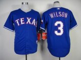 Wholesale Cheap Rangers #3 Russell Wilson Blue Cool Base Stitched MLB Jersey